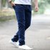 Men Fashion Casual All match Straight Leg Jeans Pure black 32