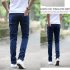 Men Fashion Casual All match Straight Leg Jeans Pure blue  28