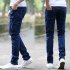 Men Fashion Casual All match Straight Leg Jeans Pure blue  29