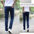 Men Fashion Casual All match Straight Leg Jeans Pure blue  31