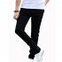 Men Fashion Casual All match Straight Leg Jeans Pure black 29