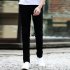 Men Fashion Casual All match Straight Leg Jeans    Pure black 27