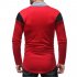 Men Fashion Casual Long Sleeve Collar Long Sleeve T Shirt Tops red L