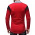 Men Fashion Casual Long Sleeve Collar Long Sleeve T Shirt Tops red L
