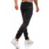 Men Fashion Casual Loose Frosted Zip Up Sports Jeans Denim Pants Trousers black 2XL