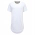 Men Fashion Casual Loose Round Hem Elongated Solid Color T shirt white L