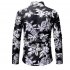 Men Fashion Casual Printing Stand Collar Long Sleeve T shirt red 3XL
