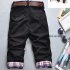 Men Fashion Casual Slim Cropped Trousers with Zipper black XL
