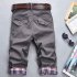 Men Fashion Casual Slim Cropped Trousers with Zipper gray L