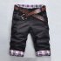 Men Fashion Casual Slim Cropped Trousers with Zipper black XXXL