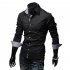 Men Fashion Casual Solid Color Long Sleeve Slim Shirts  Red wine L