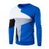 Men Fashion Chic Hit Color Long Sleeve Sweater Simple Casual Sweatshirt Pullover light grey L