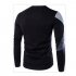 Men Fashion Chic Hit Color Long Sleeve Sweater Simple Casual Sweatshirt Pullover blue XXL