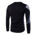 Men Fashion Chic Hit Color Long Sleeve Sweater Simple Casual Sweatshirt Pullover black XL