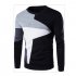 Men Fashion Chic Hit Color Long Sleeve Sweater Simple Casual Sweatshirt Pullover light grey XL