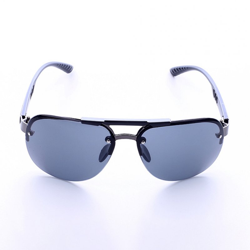 Men Fashion Classic UV400 All-macth Frameless Anti-uv Driving Sunglasses C1 full gray