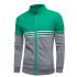 Men Fashion Coat Colour Matching Stand Collar Long SLeeve Jacket  green 2XL