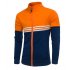 Men Fashion Coat Colour Matching Stand Collar Long SLeeve Jacket  Orange XL