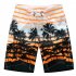 Men Fashion Coconut Tree Printed Quick Dry Beach Pants  Orange XL