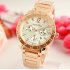 Men Fashion Concise Diamond Watch Round Dial Quartz Alloy Strap Wristwatch with Calendar Function