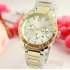 Men Fashion Concise Diamond Watch Round Dial Quartz Alloy Strap Wristwatch with Calendar Function