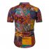 Men Fashion Ethnic Style Stand Collar Pullover Short Sleeve Shirt as shown 3XL