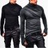 Men Fashion Heap Collar Shirt Super Long Sleeve with Gloves Casual Shirt Solid Color Tops