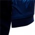 Men Fashion Leaf Print Short Sleeve Lapel T shirt blue M