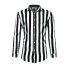 Men Fashion Long Sleeve Stripes Printing Casual Shirt gray XXL
