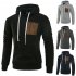 Men Fashion Long Sleeve Hooded Casual Pullover Sweatshirt Tops Black 3XL