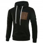 Men Fashion Long Sleeve Hooded Casual Pullover Sweatshirt Tops Black_2XL
