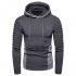Men Fashion Pleated Cotton Hoodie Pullover Long Sleeve Sweater Tops Black XXXL