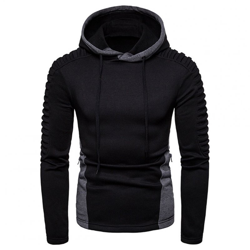 pleated long sleeve hoodie