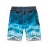 Men Fashion Printing Beach Pants Casual Home Wear Surf Shorts blue XL