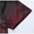 Men Fashion Printing T shirts Round Collar Short Sleeve All matching Slim Tops Black red L