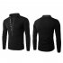 Men Fashion Shirt Slim Fit Casual Long Sleeve Pullover Tops black XL