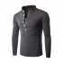 Men Fashion Shirt Slim Fit Casual Long Sleeve Pullover Tops white L