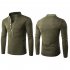 Men Fashion Shirt Slim Fit Casual Long Sleeve Pullover Tops green L