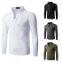 Men Fashion Shirt Slim Fit Casual Long Sleeve Pullover Tops Dark gray XXL