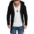 Men Fashion Slim Medium Long Dovetail Wind Coat Zipper Sweatshirts Cardigan black M