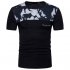 Men Fashion Slim Short Sleeve Color Matching Round Collar T Shirt black M