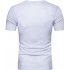 Men Fashion Slim Short Sleeve Color Matching Round Collar T Shirt white M