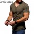 Men Fashion Solid Color Short Sleeves Breathable V neck T shirt blue XL