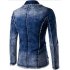 Men Fashion Spring Autumn Blue Denim Blazer Coat Top blue XXL