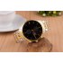 Men Fashion Stainless Steel Belt Watches Concise Business Style Quartz Watch  black