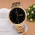 Men Fashion Stainless Steel Belt Watches Concise Business Style Quartz Watch  black