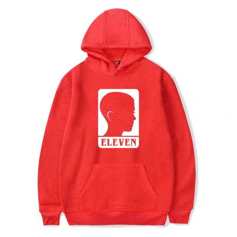 Men Fashion Stranger Things Printing Thickening Casual Pullover Hoodie Tops red-_S