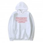 Men Fashion Stranger Things Printing Thickening Casual Pullover Hoodie Tops white   M