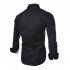Men Fashion Stripe Pocket Decor Long Sleeve Shirtx black L
