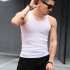 Men Fashion Summer Solid Color Sleeveless Vest Shirt for Gym Fitness Sports white XXXL